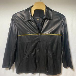 Michael Toschi Men's XL Italian Black LEATHER Jacket - Made in Italy, MINT Cond